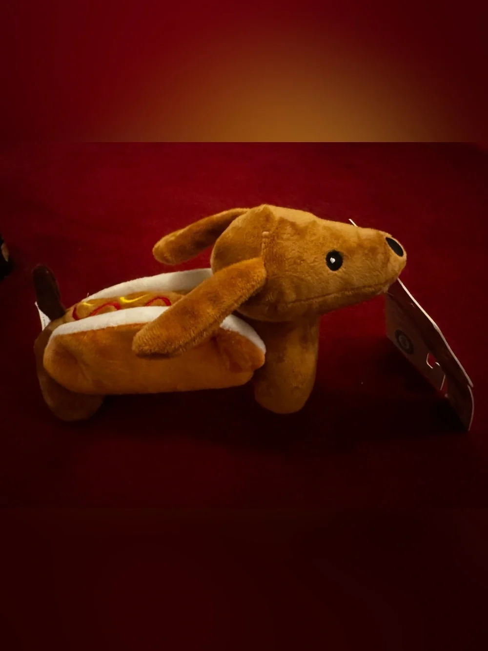 Plush Dachshund Hot Dog Stuffed Animal - Brown Squeaker